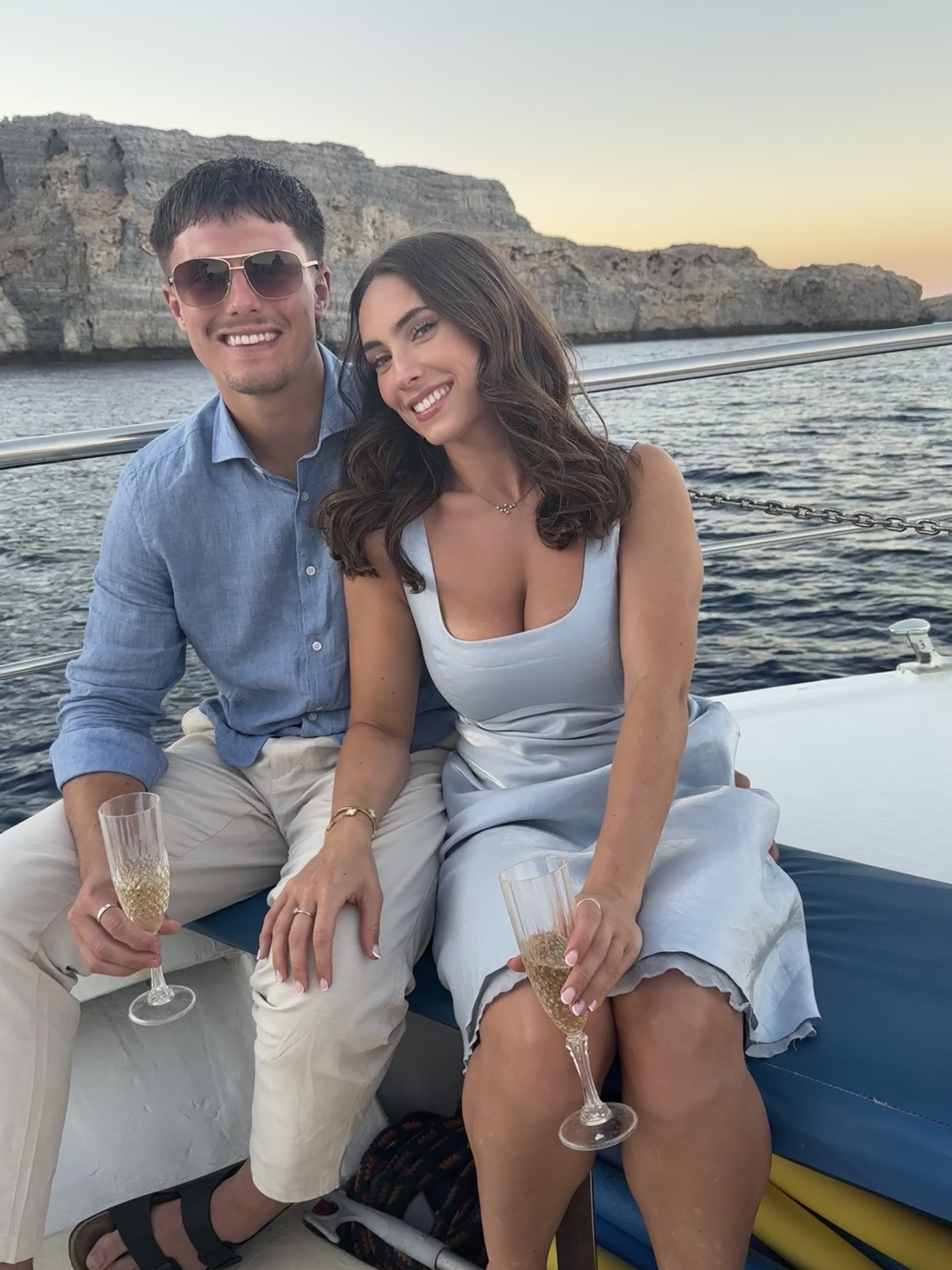 Callum and Niamh on a boat