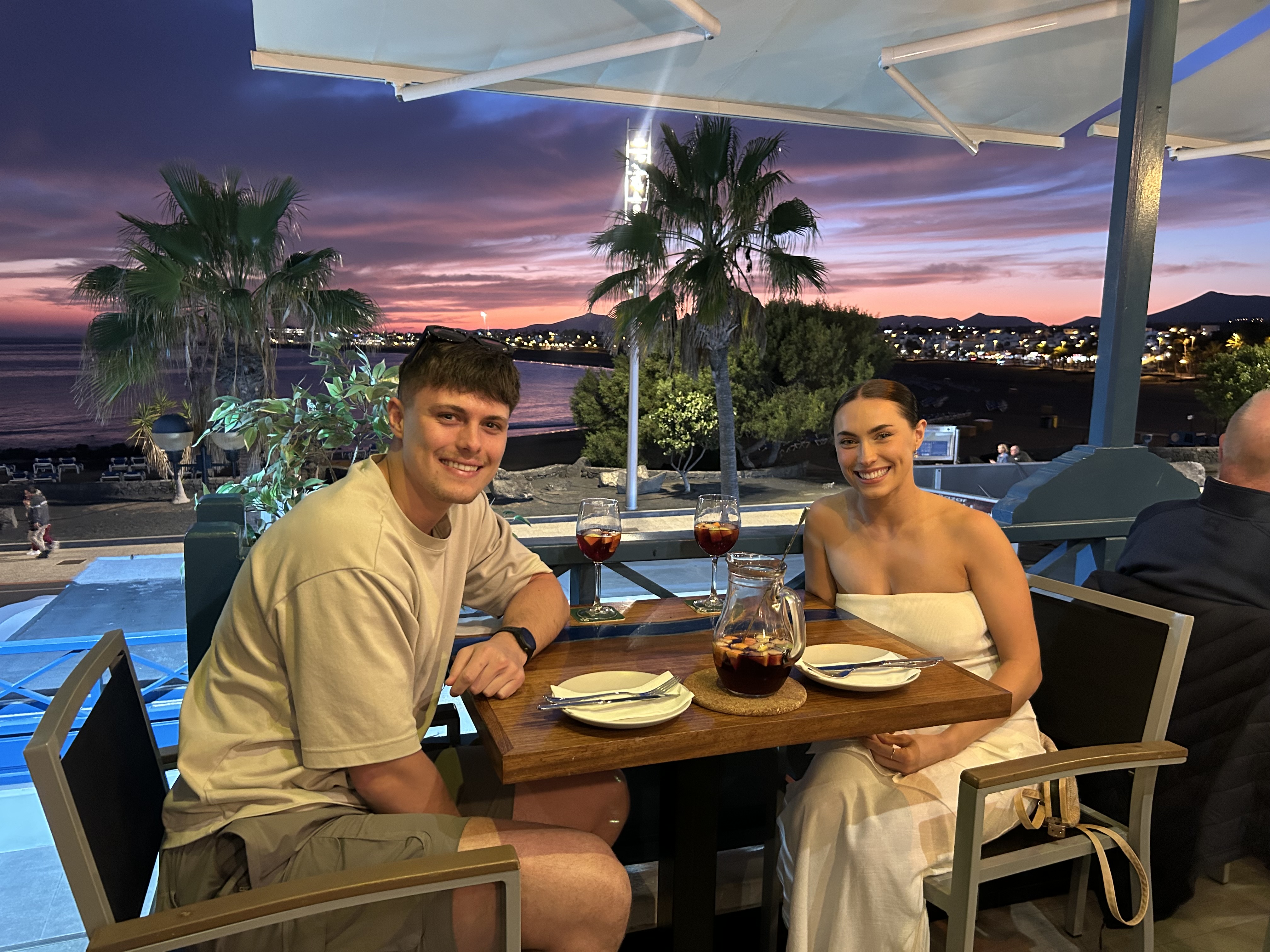 Callum and Niamh at dinner