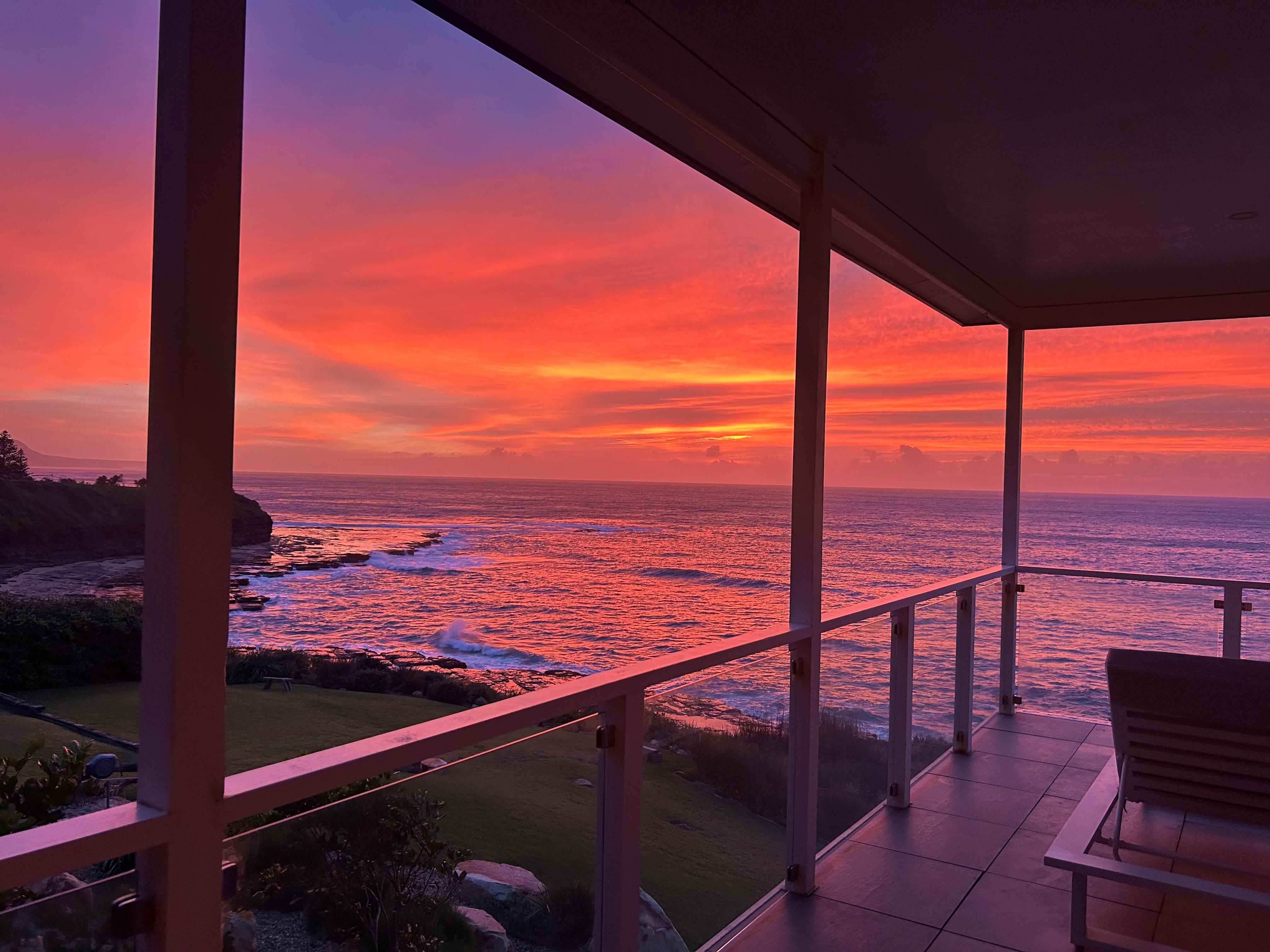 Ocean sunset from the balcony